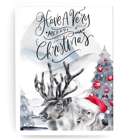 Creative Path Studios Other - Watercolor Christmas Wall Art Illustration Print Poster Unframed